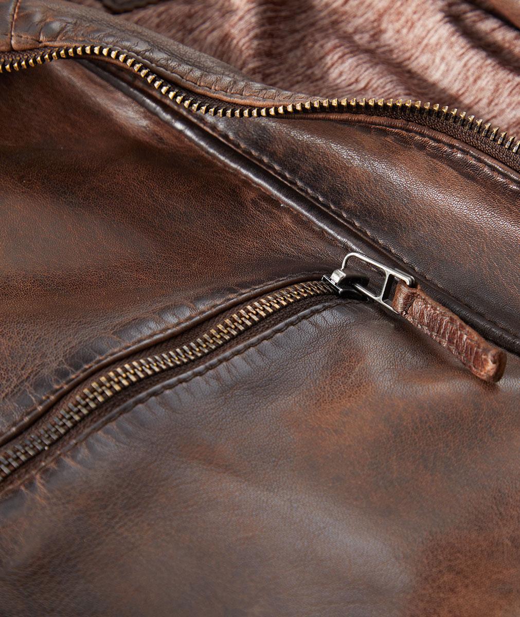 Men's Seasoned Leather Jacket | Carbon2Cobalt