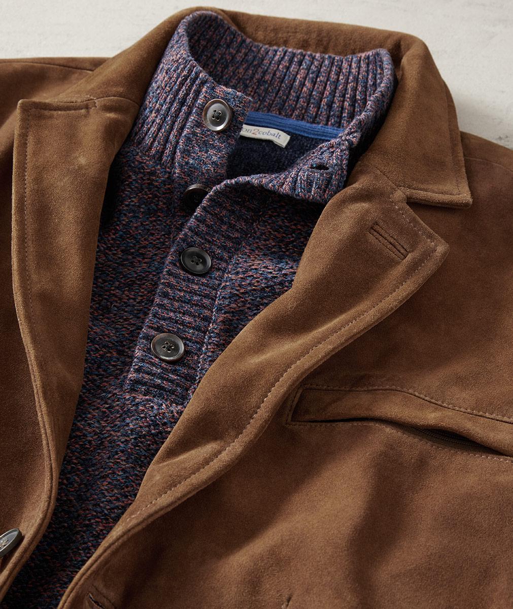 Men's Superlative Suede Blazer | Element: Reserve Carbon2Cobalt