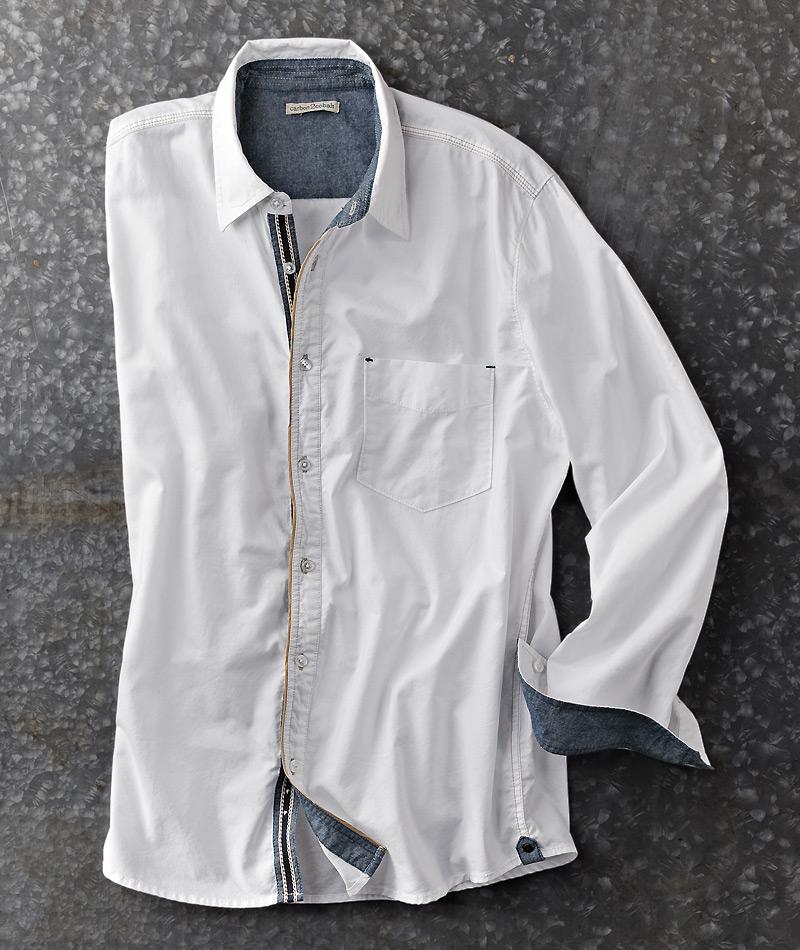 Men's Long Sleeve Whiteout Oxford Shirt in 100% Cotton