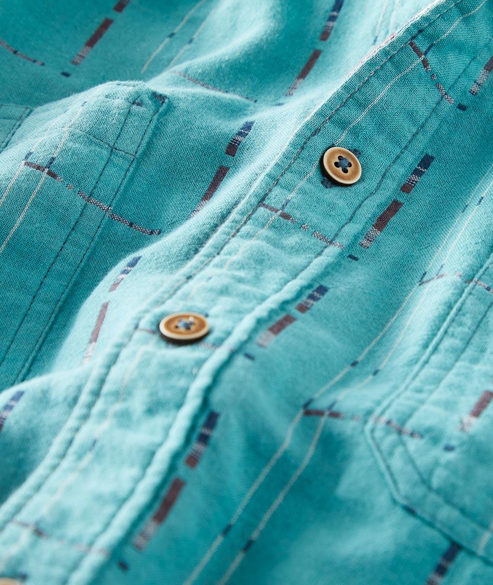 Men's Long-Sleeve Bluebird Double-Cloth Shirt in 100% Cotton ...