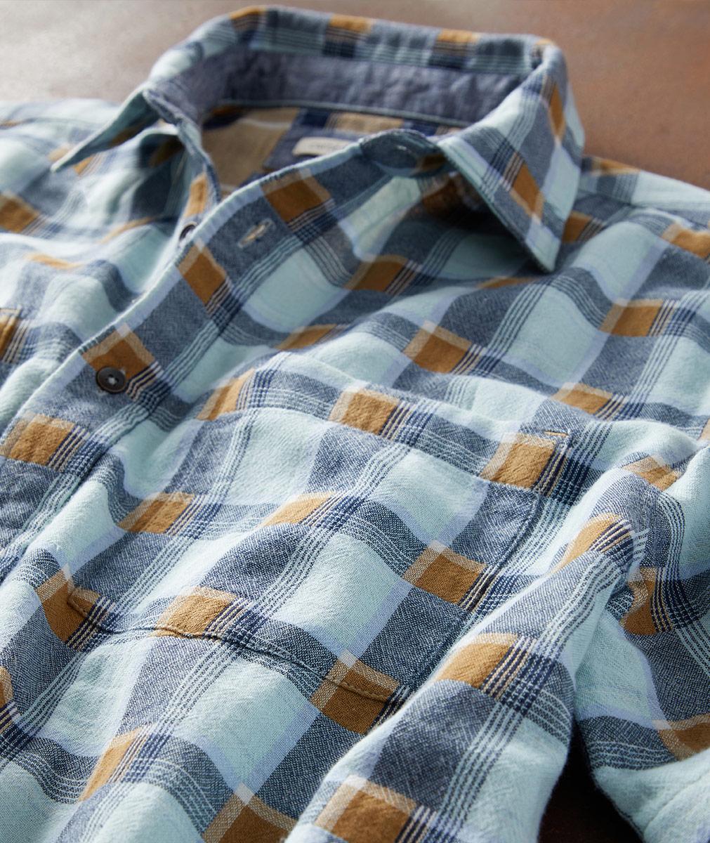 Men's Short-Sleeve Concours Plaid Shirt in 100% Cotton | Carbon2Cobalt