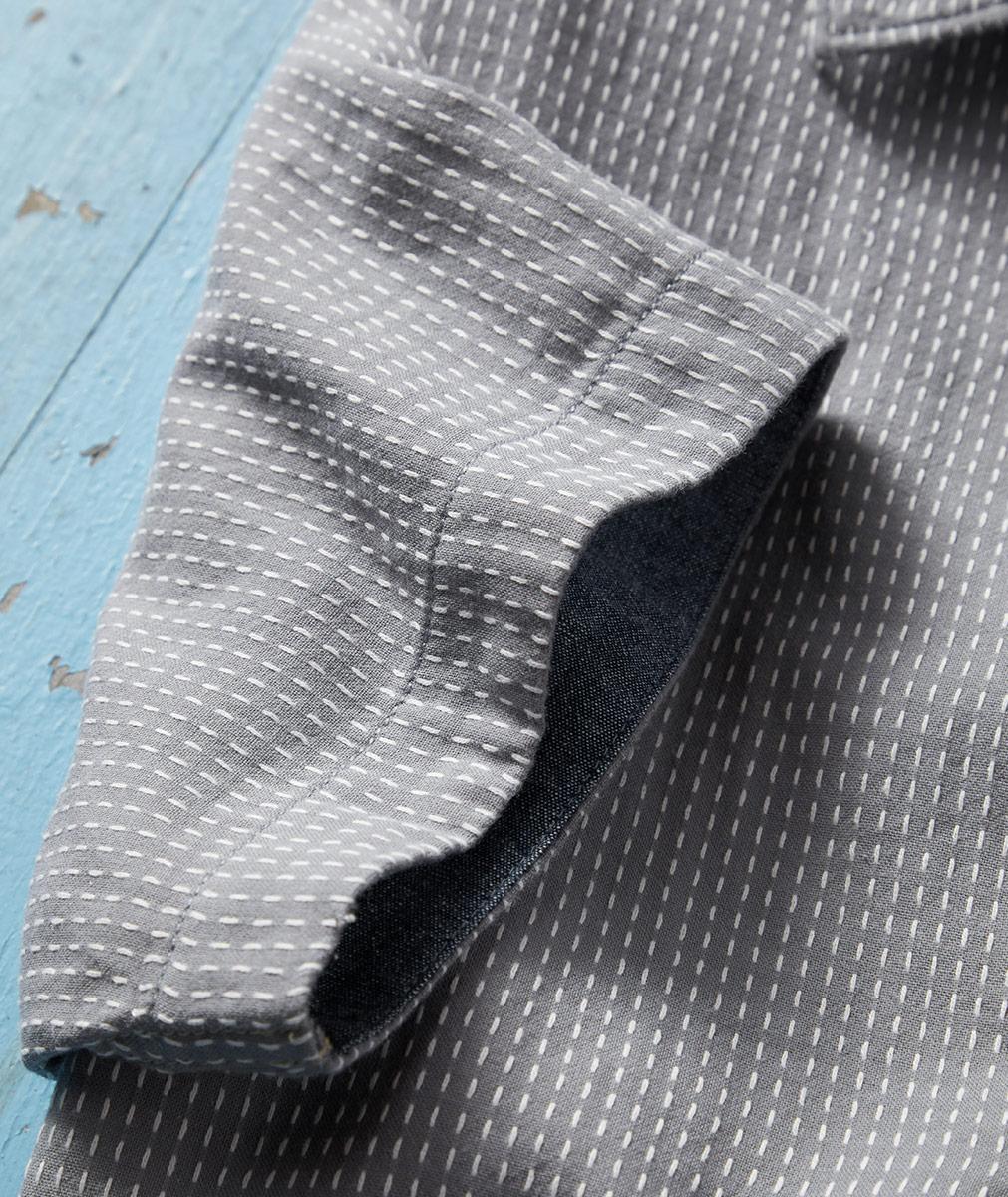 Men's Short-Sleeve Dune Double Cloth Shirt in 100% Cotton | Carbon2Cobalt