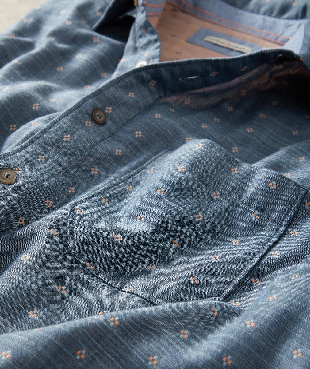 Men's Short Sleeve Novo Double Cloth Shirt | Carbon2Cobalt