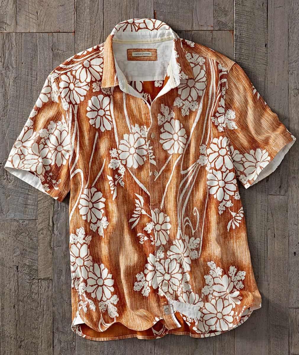 Men's Short Sleeve Tradewinds Vintage Floral Shirt | Carbon2Cobalt