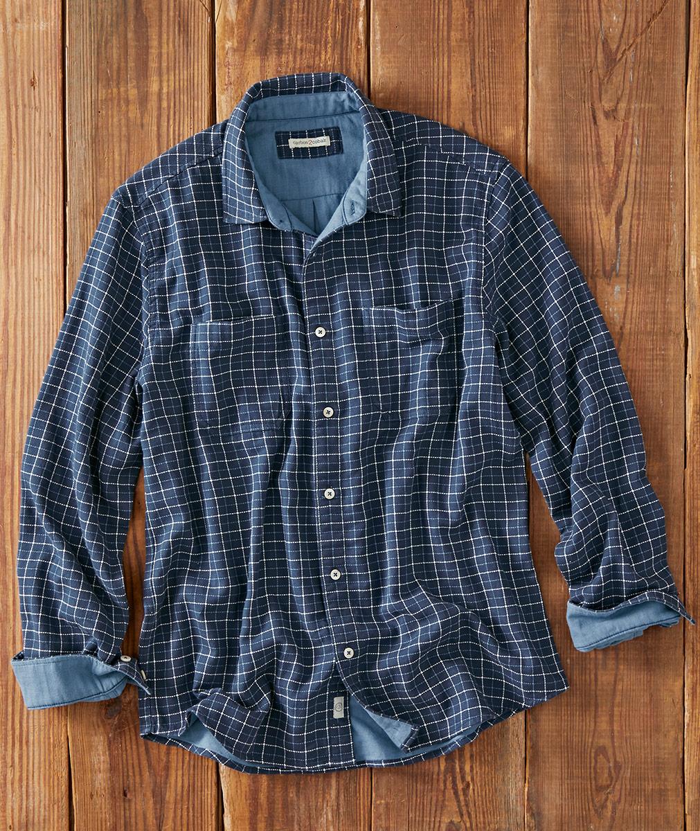 Men's Blueprint Plaid Double Cloth Shirt | Carbon2Cobalt