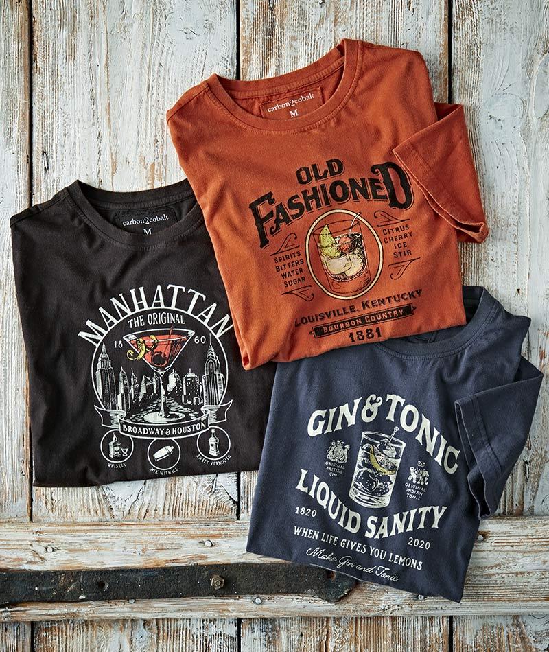 Men's Short-Sleeve Mixology Tees in 100% Combed Cotton
