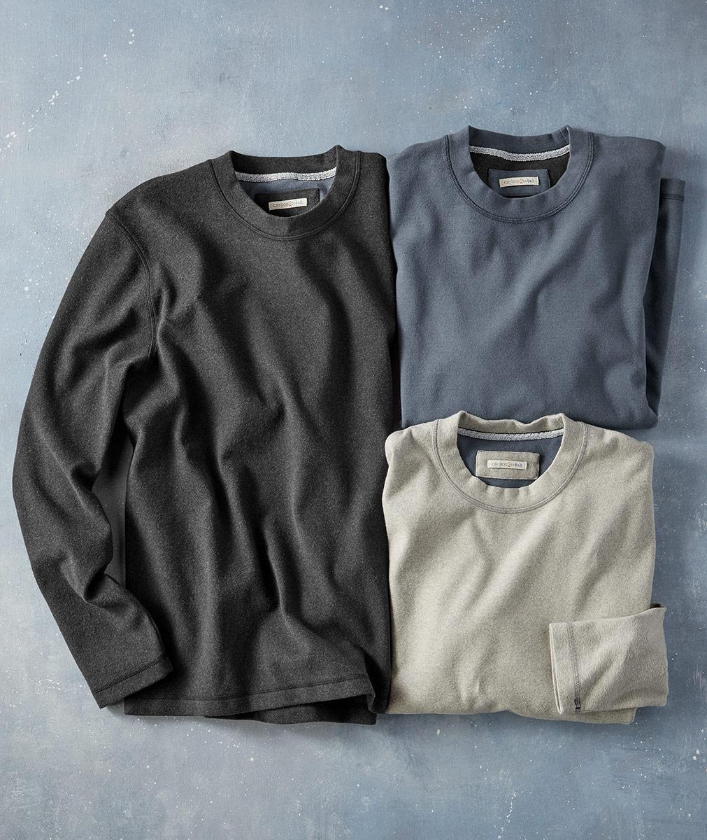 Men's Long-Sleeve Pullover Cozy Crewneck Sweatshirt | Carbon2Cobalt
