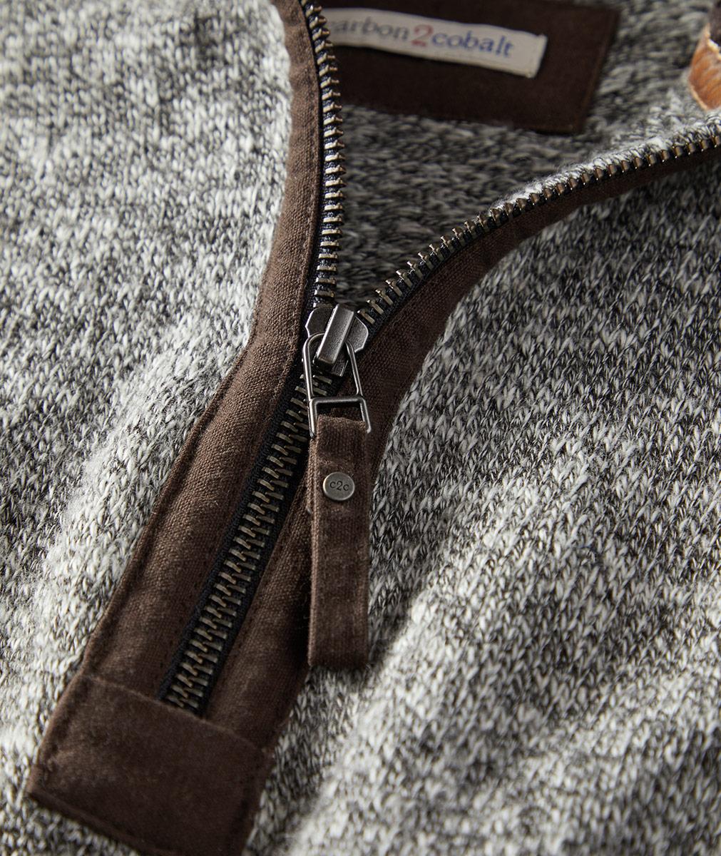 Men's Alpine Zip Neck Sweater | Carbon2Cobalt