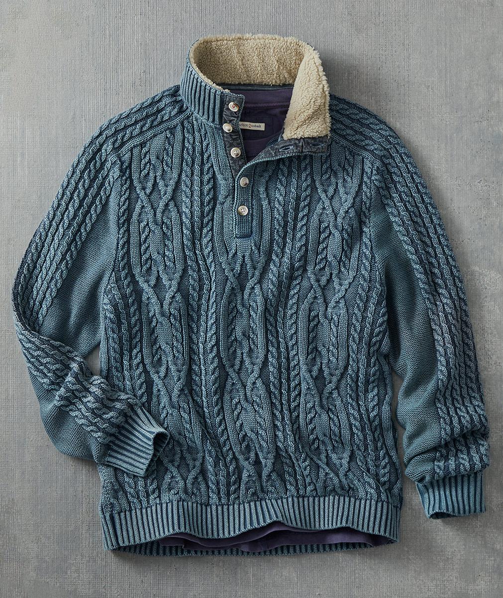 Men's Quintessential Fisherman Sweater | Carbon2Cobalt