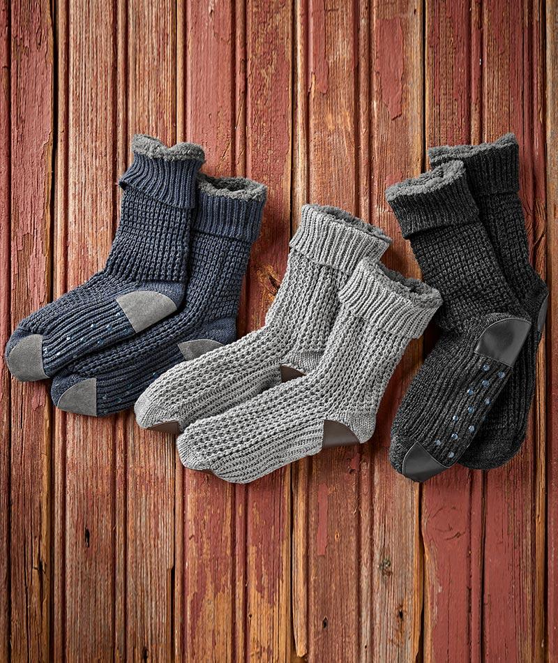 mens sherpa slipper socks