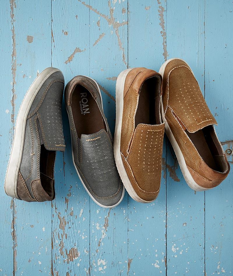 Men's Saltwater Slip-On Loafers in Cotton Canvas | Carbon2Cobalt