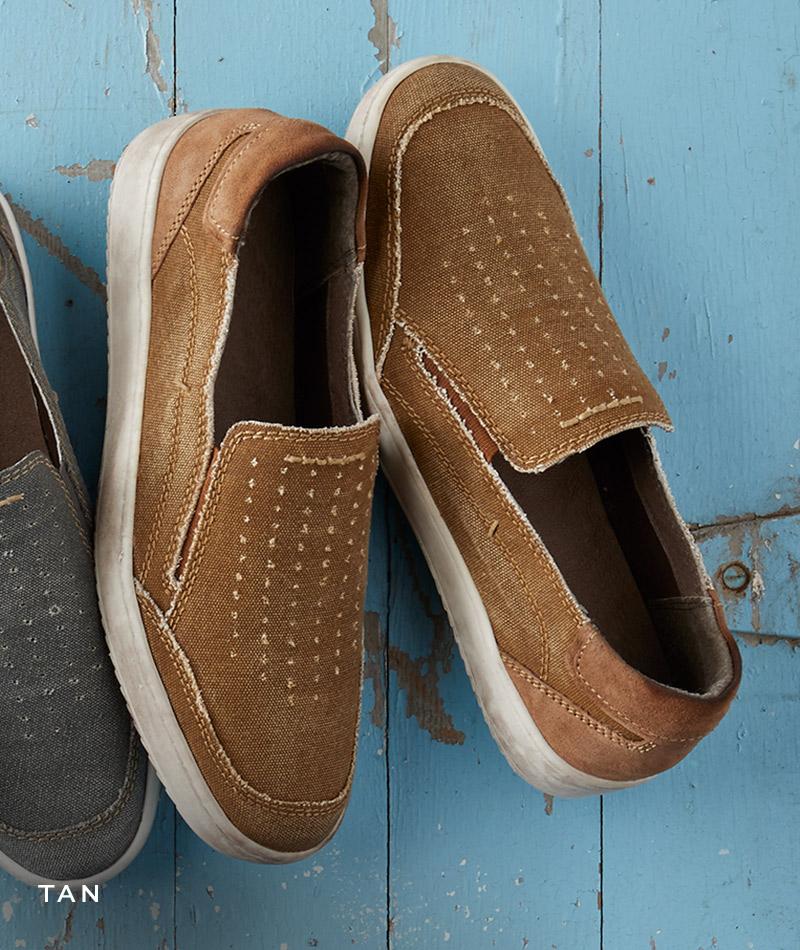 Men's Saltwater Slip-On Loafers in Cotton Canvas | Carbon2Cobalt