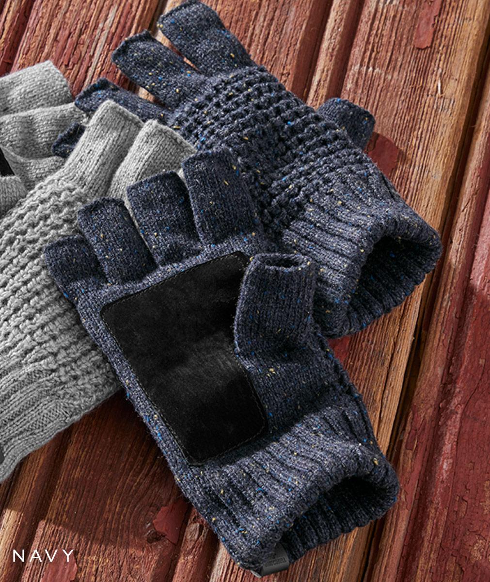 Men's Fleece-Lined Commuter Fingerless Gloves | Carbon2cobalt - Gray