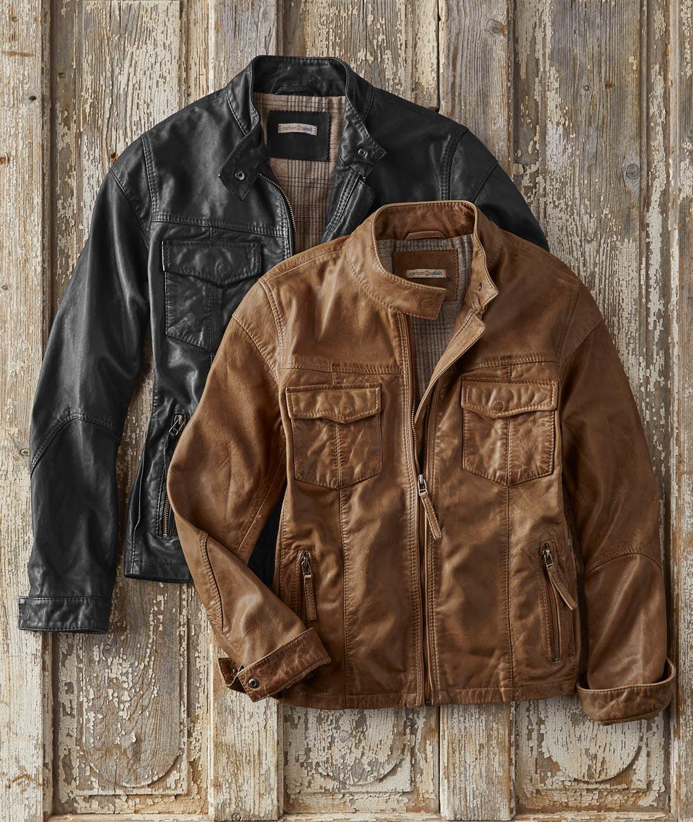 Carbon 2 cobalt leather jacket 2025