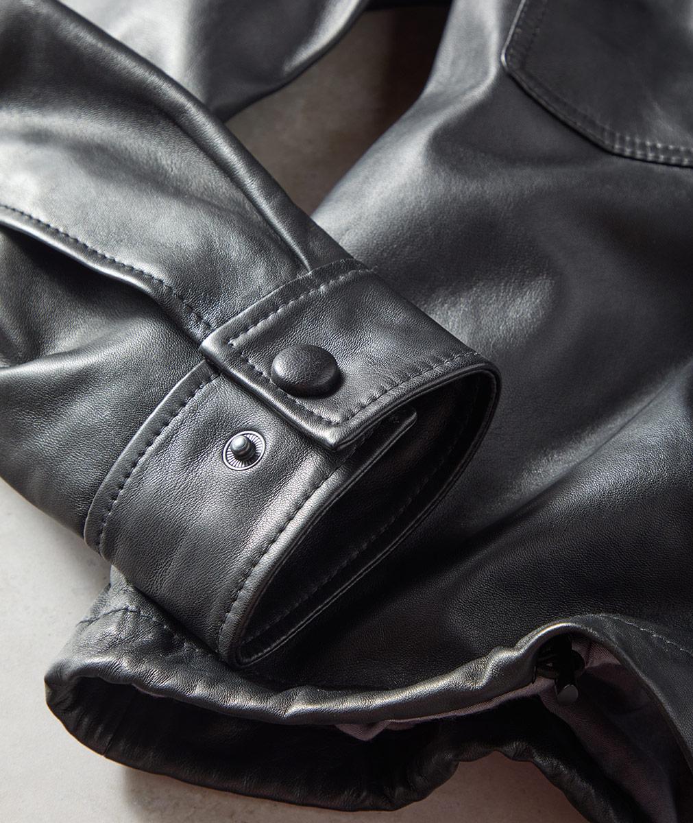 Women's Retreat Leather Moto Jacket | Carbon2Cobalt