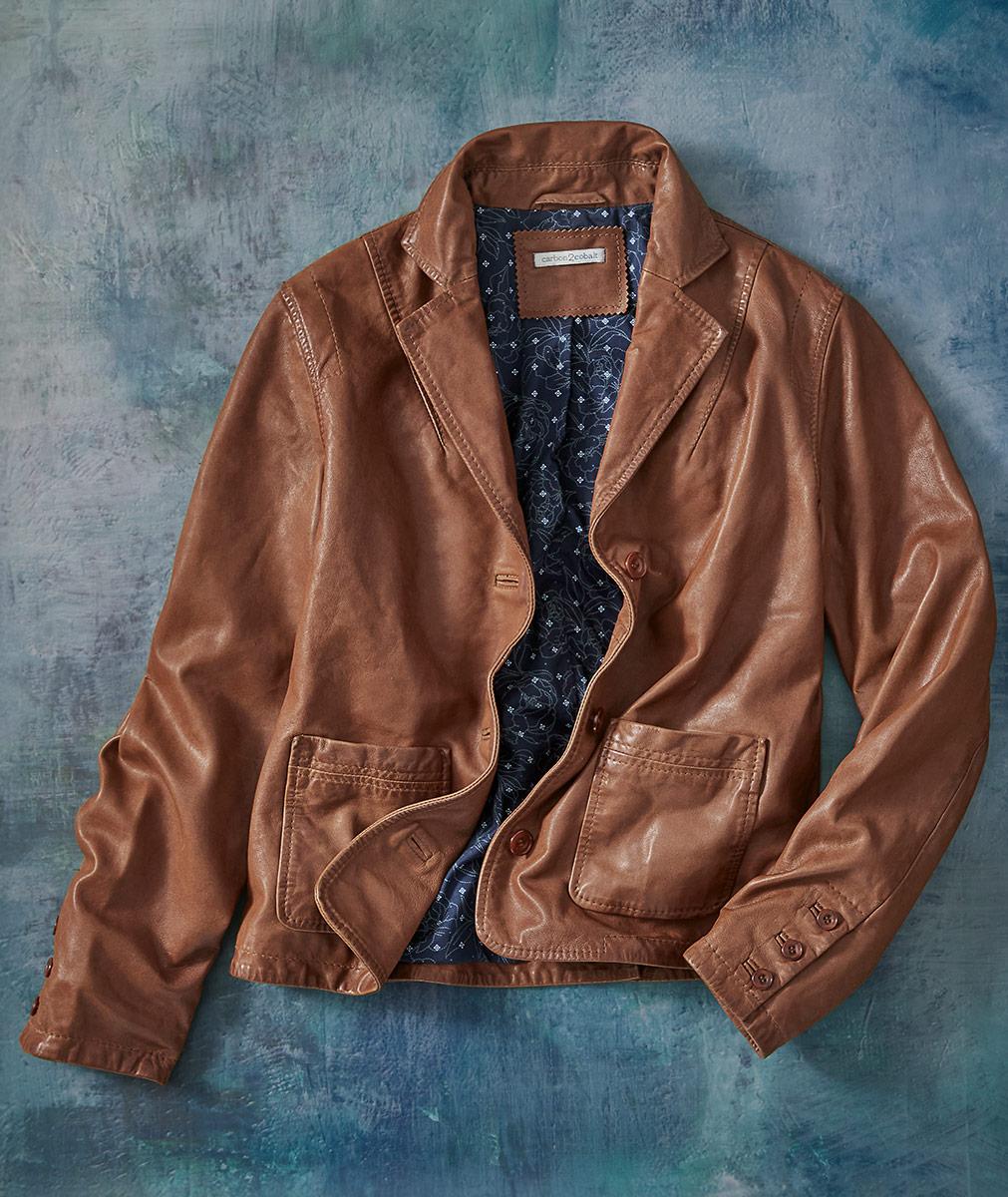 carbon2cobalt ブラウンレザーアウター XXL Women's Soiree Leather Blazer | Carbon2Cobalt