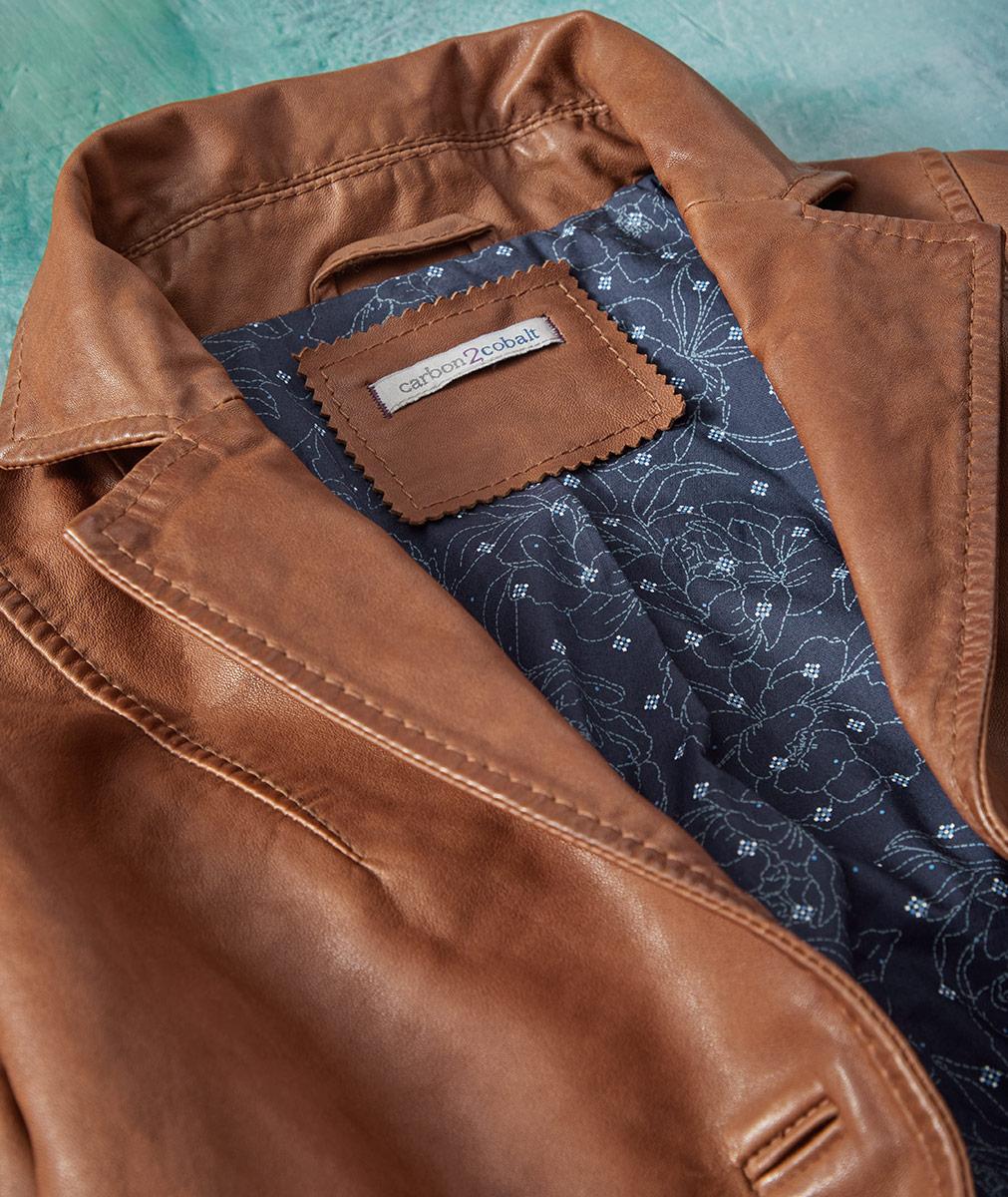 Women's Soiree Leather Blazer | Carbon2Cobalt