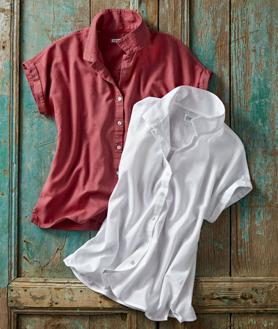 Women's Short-Sleeve A/C Shirt in 100% Cotton | Carbon2Cobalt