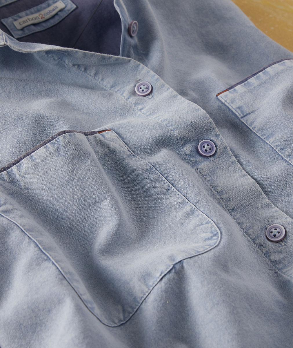 Women's Long-Sleeve Canyon Chambray Shirt 100% Cotton | Carbon2Cobalt