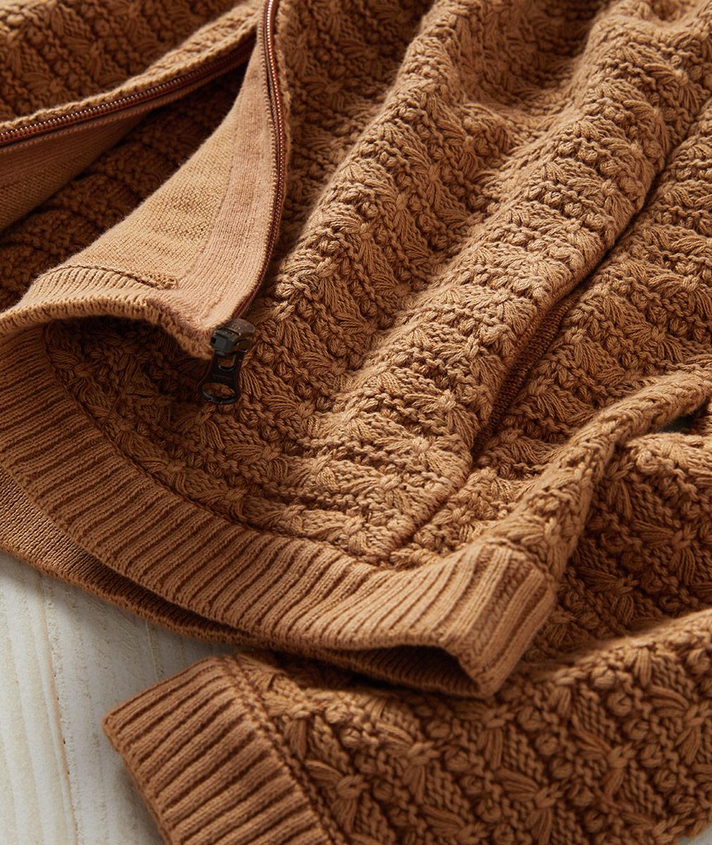 Women's Acacia Zip Cardigan Sweater in 100% Cotton