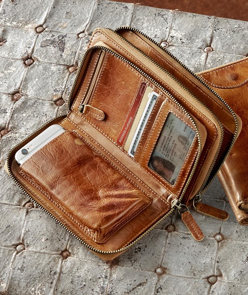 Mission Zip-Around Wallet in Full-Grain Leather